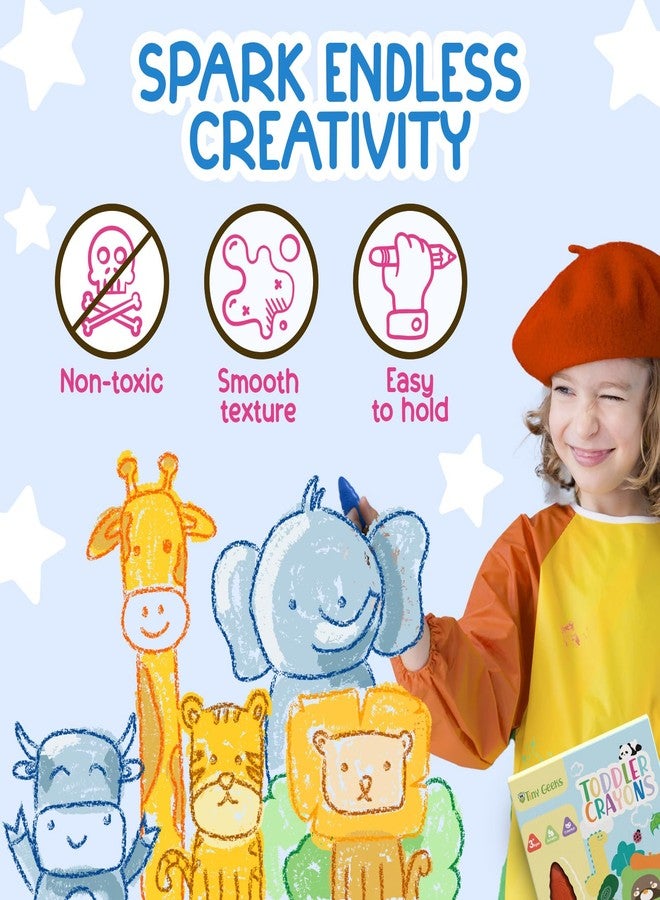 TinyGeeks 12 Water Drop Crayons - Non Toxic Crayons for Toddlers - Washable, Easy To Hold - For Toddlers, Kids Ages 3-8 - Ergonomic Shape - Image 3